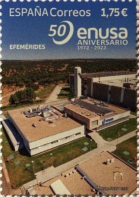 Spanien 2022 Edifil 5619 Stempel ** Ephemeriden 50 A. ENUSA Compañia Energia ...