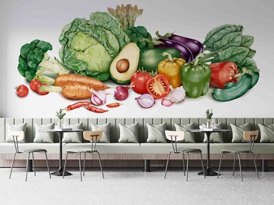 3D Cabbage Carrot Broccoli Vegetables Wallpaper Wall Murals Removable Wallpaper