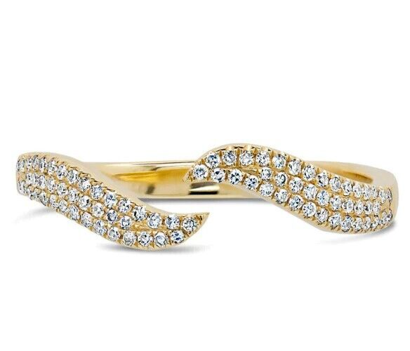 1.23ct Natural Round Diamond 14K Solid Yellow Gold Anniversary Wedding Band Ring