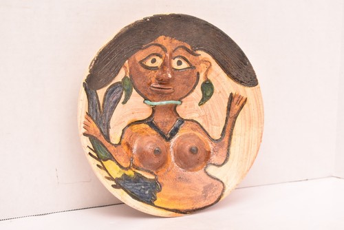 DOLORES PORRAS Mermaid Plate Mexican Folk Art Pottery Clay Oaxaca 9” - Picture 3 of 10