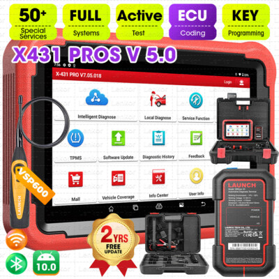 LAUNCH X431 PROS V 5.0 Car Diagnostic Tool Bidirectional OBD Scanner Key Coding