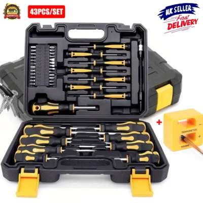 HANX 43PCS Premium Magnetic Screwdriver Set Cross-Head Flat Heads Precision UK