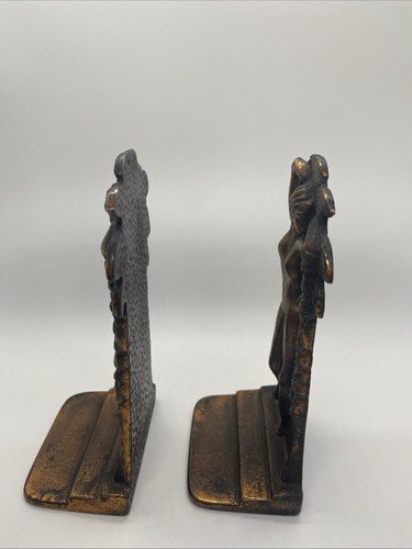 Vintage Art Nouvea Verona EVE 1930s Bronze Finish Bookends - Picture 15 of 15