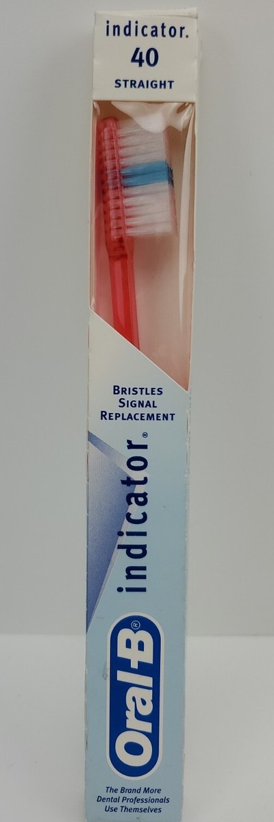 New Oral B Toothbrush Indicator Straight Bristle 40 Pink Soft 1996