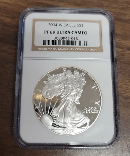 2004 W Proof American Silver Eagle - NGC PF69 Ultra Cameo 