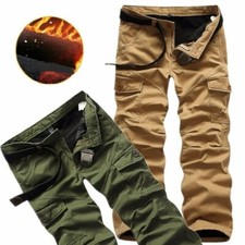 Men Army Cargo Cashmere Warm Pants Military Tactical Trouser Long Pocket Outdoor