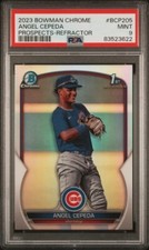 ANGEL CEPEDA 2023 BOWMAN CHROME REFRACTOR #242/499 PSA 9
