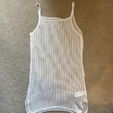 Shein Girls Swimsuit Crochet Knit Cover Up Dress White - Size Large/XL (13-14Y)