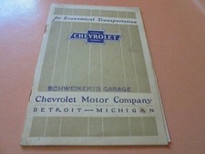 Vintage 1924 Chevrolet Motor Company Booklet For Economical Transportation