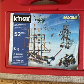 K'NEX Kinex red Hard Box Case filled with Knex !!