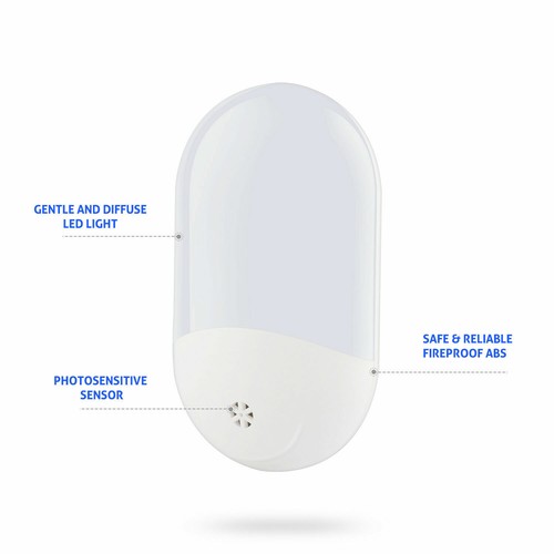 Dusk to Dawn Automatic Light Sensor EU UK Wall Plug In LED Night Light Lamp BC - Picture 7 of 12