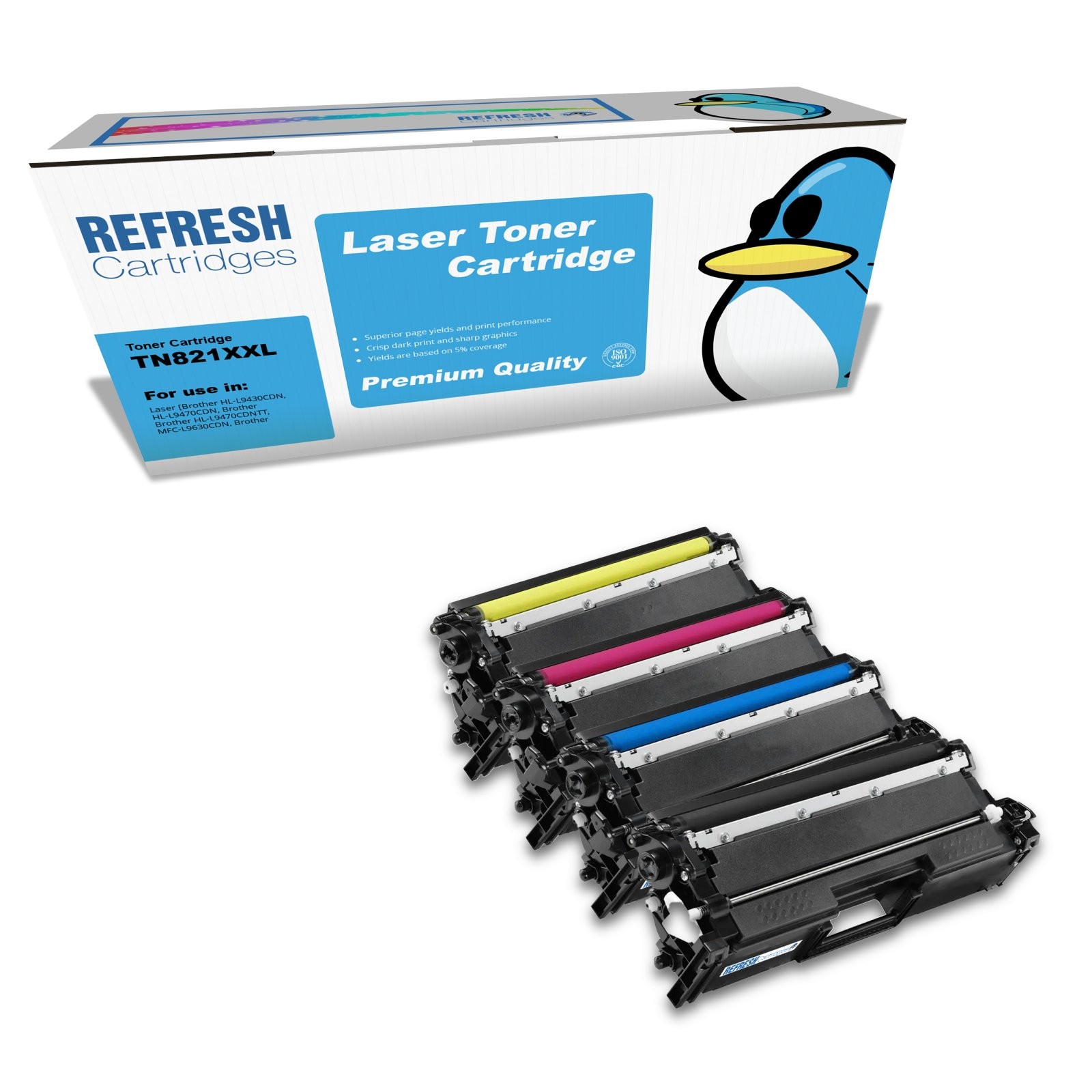Refresh Cartridges Value Pack TN821XXL Toner Compatible With Brother Printers