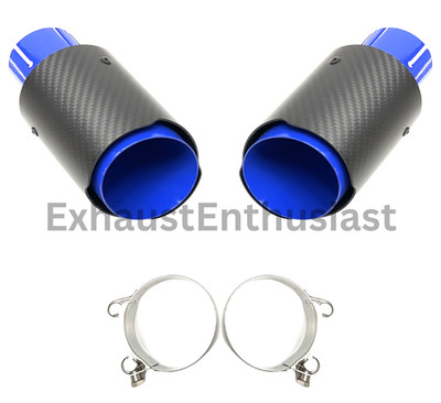 Carbon Fiber Exhaust Tip 2.48'' Inlet 3.5'' Outlet Exhaust Tips 6.3'' Long Muffler