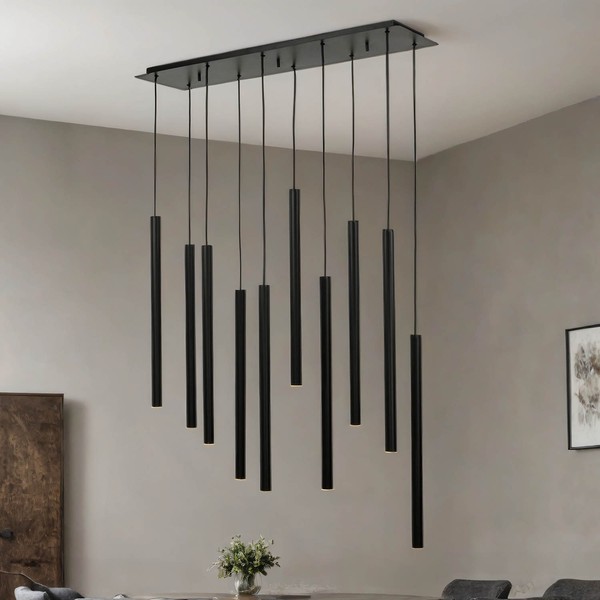 Schwarze HäNgelampe Metall 10-Flmg Modern Design Elegant Wohnzimmer Lampe Cult-image