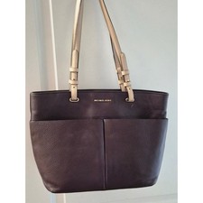 Michael Kors Bedford Pebbled Leather Tote Bag Brown with Gold Hardware