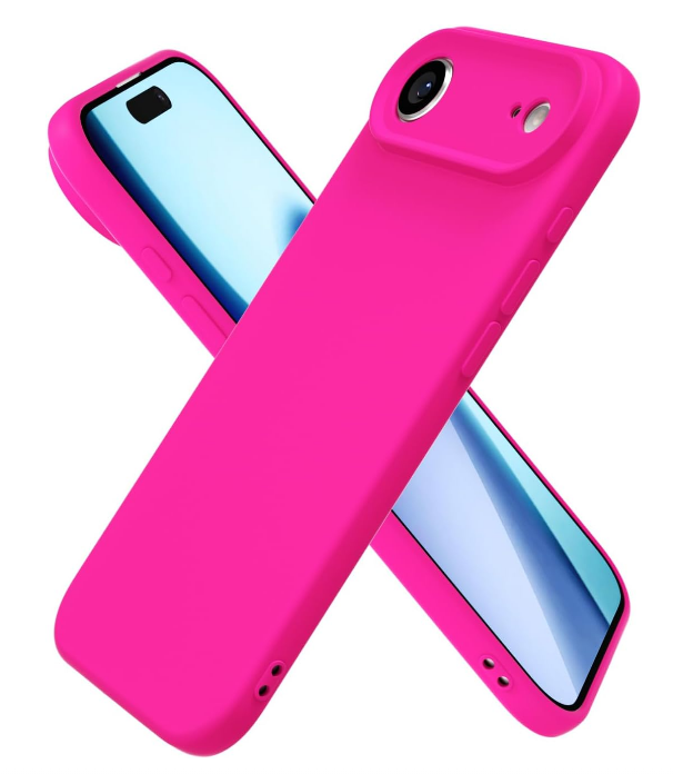 For iPhone 17 Air Hot Pink Case Soft Slim Silicone Gel Flexible