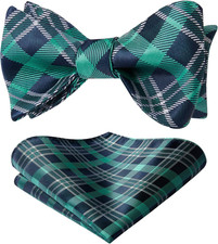 Bow Ties for Men Check Plaid Self Tie Bow Tie and Pocket Square Bowtie Formal Tu