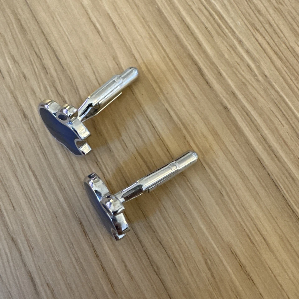 Gemelos Apple Computer Tech Geek tono plateado azul NUEVO con BOLSA DE REGALO boda novio Foto 3 de 4