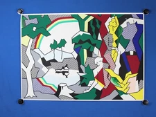 Roy Lichtenstein Figures and Rainbow Landscape Serigraph 1989 Unsigned