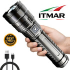 Torcia Super Potente 27 Cm LED Professionale Ricaricabile Alluminio Lumen Pro IT