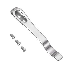 Deep Carry Pocket Clip 2.6"(66mm) Knife Pocket Back Clip with Screws White