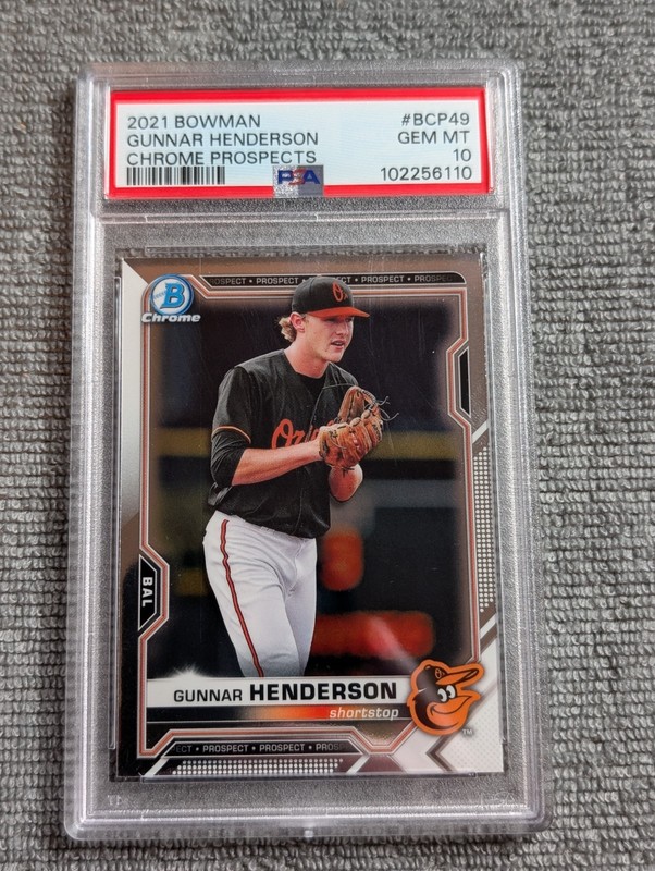 2021 Bowman Chrome Gunner Henderson Chrome Prospects #BCP49 PSA 10