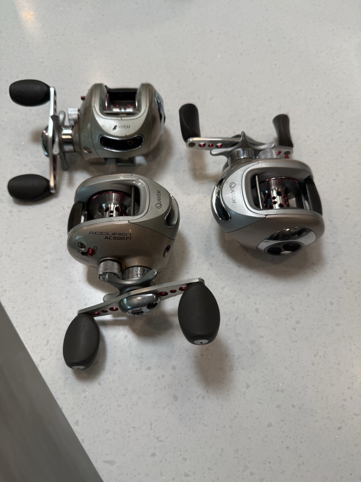 Set of 3 Quantum Accurist Ac500pt RH Baitcasting Reels