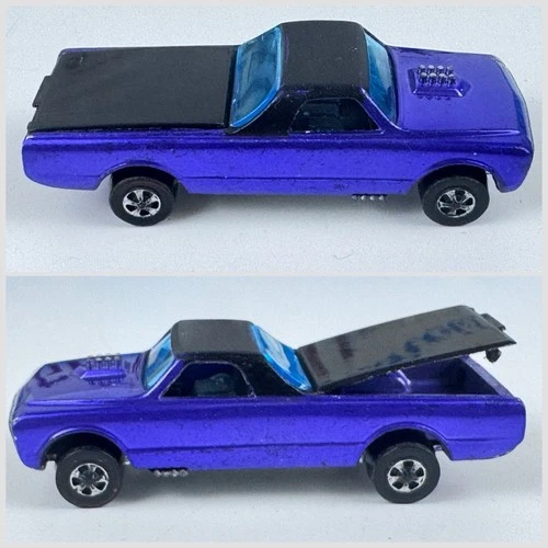 Hot Wheels Redline Purple 68 HK Custom Fleetside Painted Front Rear Base Nice