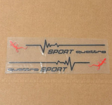 2 Pcs Left Right Vinyl Stickers For Quattro Sport 7 Long Black