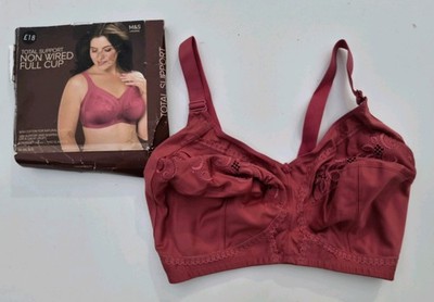 M&S 40GG FULL CUP NON WIRED NON PADDED BRA NEW MARKS AND SPENCER BERRY RED