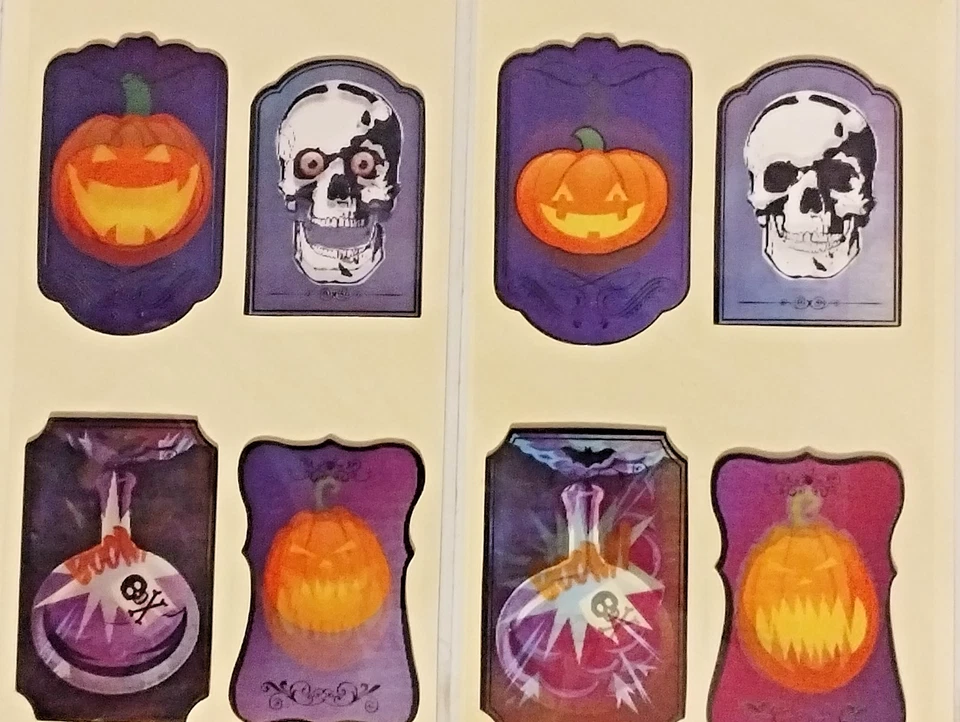 Recollections Lenticular Halloween Sticker Lot- Skull, Pumpkins Poison 4 pks New - Image 3 of 4