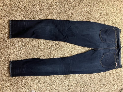 Hudson Krista Crop Skinny Jeans Womens 30 Dark Wash Made In USA Raw Hem - Afbeelding 2 van 10