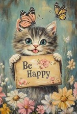 Cat Diamond Painting Kits for Adults, Flower Diamond Art Kits Full Drill Diamond