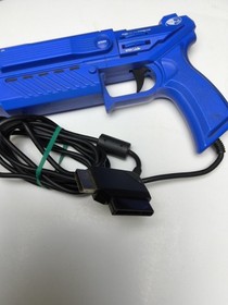 NYKO Cobra Light Gun Blue UN-80039 PS1 PS2 Sega Saturn Powers On Untested As Is 