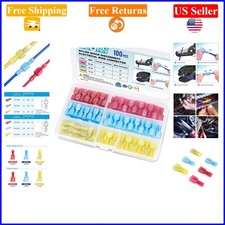 100 Pcs Nylon Spade Quick Disconnect Connectors Kit, Insulated, Multi-Color