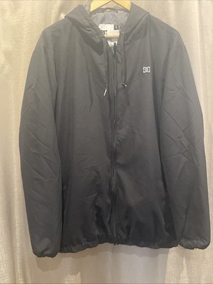 DC Jacke Herren Large schwarz Kapuze Reißverschluss Skate Streetwear