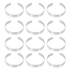 10Pcs Curved Stainless Steel Bracelet Blanks for DIY Stamping and Engraving