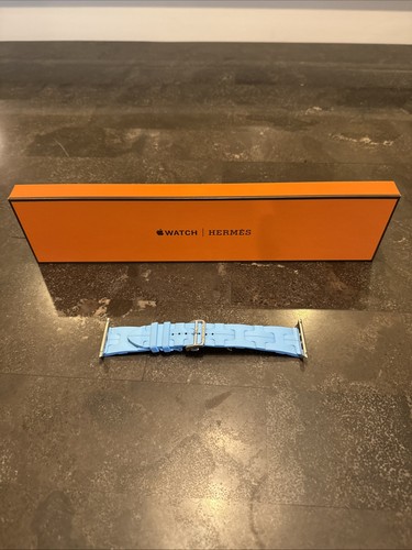 Apple Watch Hermès - 44,45,46,49 mm Ultra Bleu Céleste Kilim Bracelet Single Tour