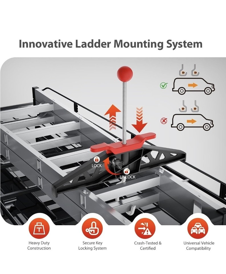 Ladder Clamps, Ladder Roof Rack Clamps 2 Pack, Ladder Clamp Built in ...