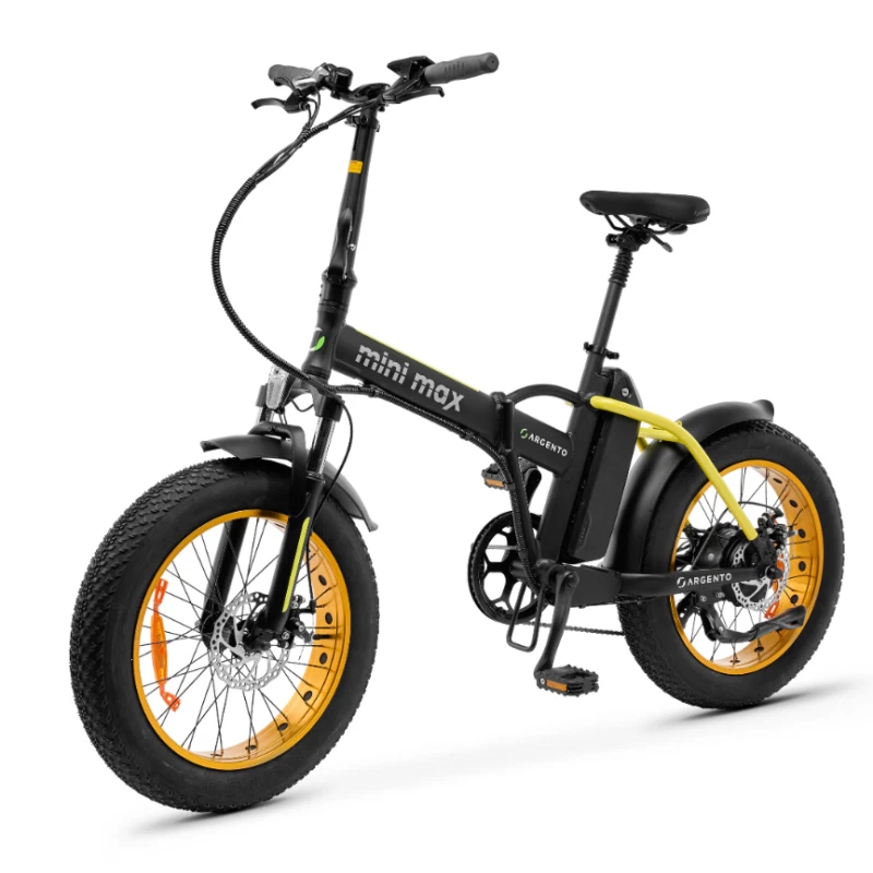 ARGENTO MINIMAX YELLOW E-BIKE TELAIO IN ALLUMINIO RUOTE 20" AUTONOMIA 70KM - Immagine 4 di 4