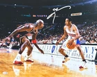 Allen Iverson Signed 16x20 Philadelphia 76ers vs Michael Jordan Photo JSA QR