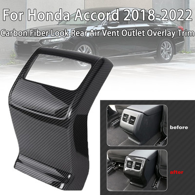 NEW Look Rear Air Vent Outlet Overlay Trim For Honda Accord 18-22 Carbon Fiber