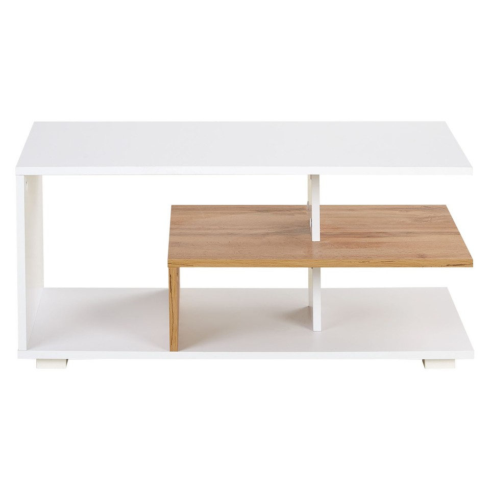 Table Basse Design Bois d'Appoint Blanc Moderne Table de Salon Chêne Homestyle4u
