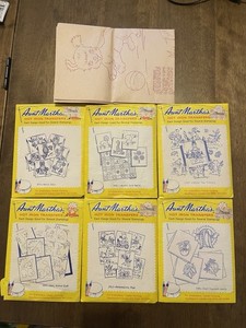 Vintage Aunt Martha's Hot Iron Transfers Lot of 6 Owls Animals Frogs Pigs