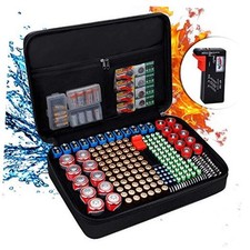 Battery Organizer, Fireproof Battery Organizer Storage Case with Tester