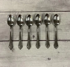 Oneida Ltd Wm Rogers Deluxe Mansfield Stainless Flatware Set Of 6 Teaspoons
