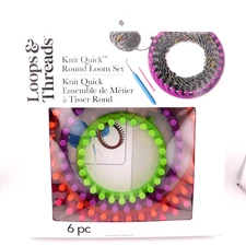 Round Knitting Loom Loops Set Knit Quick Lot of 4