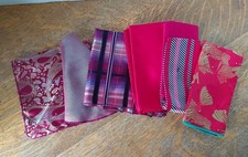 6 Mens Pocket Squares, Reds, Burgundy