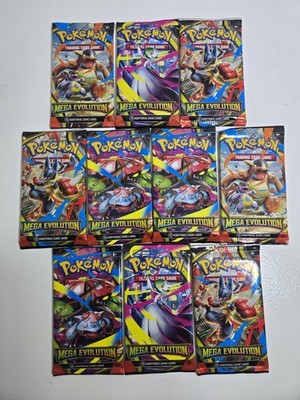  10x Pokemon Mega Evolution Booster Pack - Random Art -  SEALED Lot New ME01 MEG