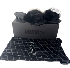 Sandali donna Puma x FENTY Rihanna slide chic pelliccia nero argento 7 404768 02
